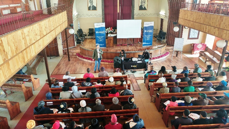 Prof Peter Havenga addressing the Atteridgeville community participants